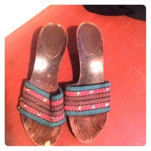 Original Gucci Wooden Wedges